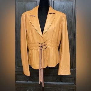 Brandon Thomas Brown leather jacket - size medium